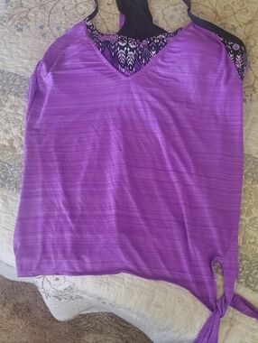 ZeroXposur Purple Swim Tank  with Side Tie